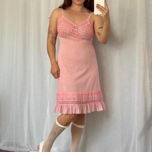 ✿ rare pink lace topform slip dress ✿